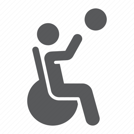 Man, wheelchair, disabled, sport, basketball, disability, ball icon - Download on Iconfinder
