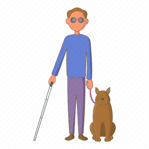 Blind, dog, guide, man, male icon - Download on Iconfinder