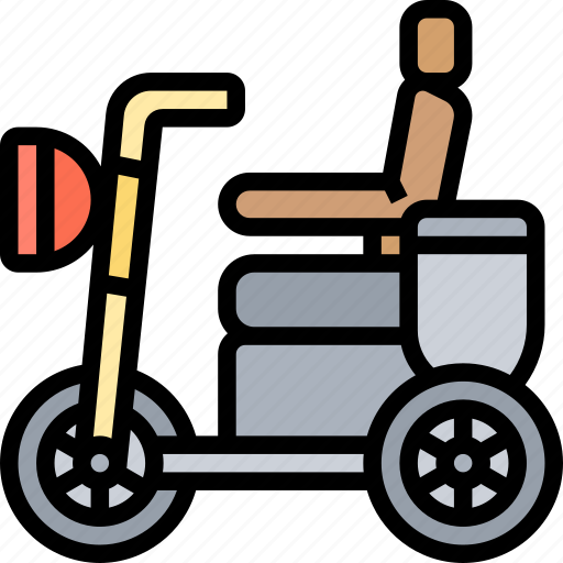Motorbike, disability, tricycle, wheel, transport icon - Download on Iconfinder