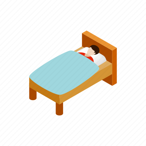 Bed, health, ill, illness, isometric, man, sick icon - Download on Iconfinder