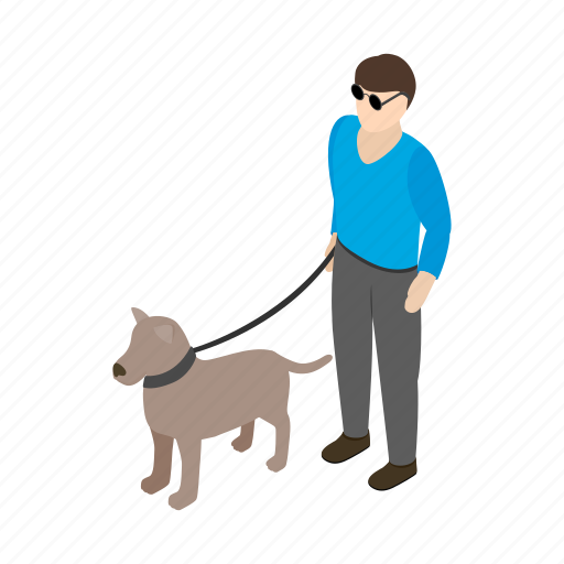 Animal, blind, disabled, dog, guide, isometric, pet icon - Download on Iconfinder