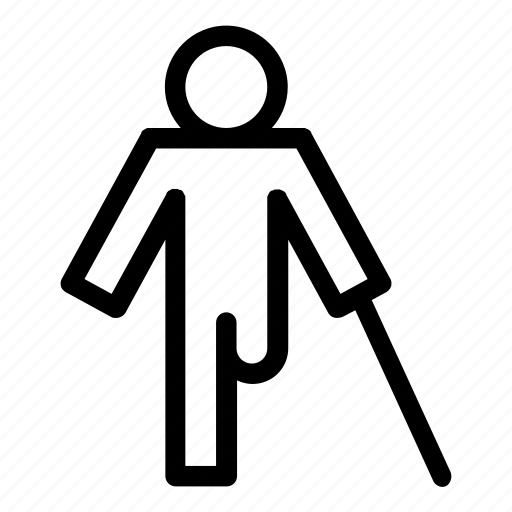 Amputation, amputee, crutch, disability, disabled, disabled people, leg icon - Download on Iconfinder