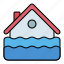 flood, house, water, disaster 