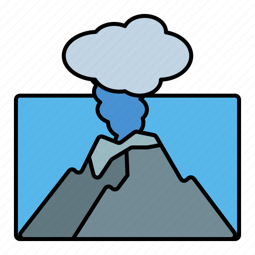 Volcano, eruption, sea, disaster icon - Download on Iconfinder