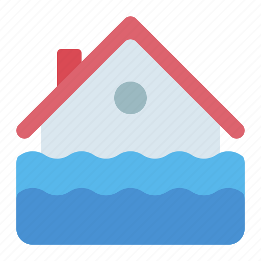 Flood, house, water, disaster icon - Download on Iconfinder