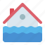 flood, house, water, disaster 
