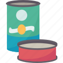 canned, food, tin, meal, camping