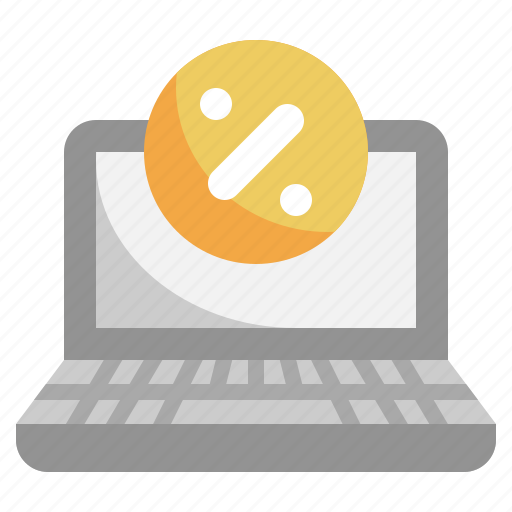 Laptop, online, discount, shopping, percentage icon - Download on Iconfinder