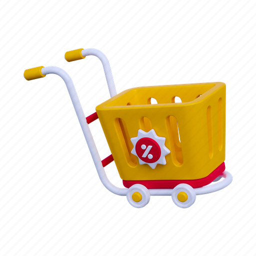 Cart, buy, shopping, online, sale, trolley, store 3D illustration - Download on Iconfinder