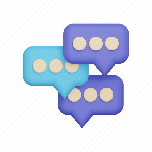 Discussion, communication, interaction, chat, conversation, connection, message 3D illustration - Download on Iconfinder