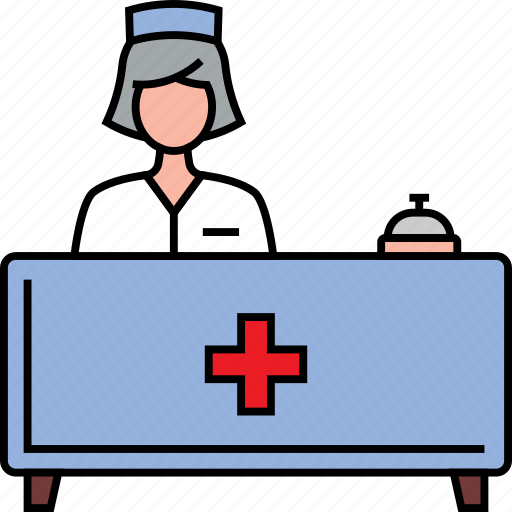 Emergency ward, female receptionist, healthcare, hospital, medical department, nurse, reception icon - Download on Iconfinder