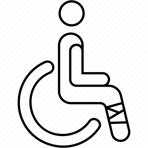 Disability, disabled, fractured foot, handicapped, paralympic, patient, wheelchair icon - Download on Iconfinder