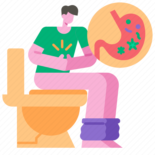 Diarrhea, toilet, stomach, pain, diarrhoea, constipation, symptom icon - Download on Iconfinder