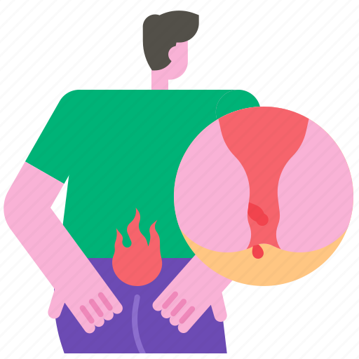 Hemorrhoids, disease, ache, inflammation, anus, pain, trouble icon - Download on Iconfinder