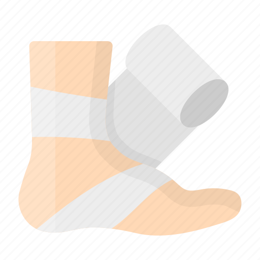 Injured foot, foot fracture, broken foot, foot bandage, fractured ankle icon - Download on Iconfinder