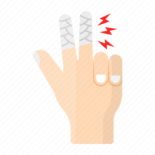 Hand injury, fingers hurt, fractured fingers, injured fingers, laceration icon - Download on Iconfinder