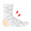 foot injury, foot pain, sprain, foot fracture, hurt foot, bandage, plaster