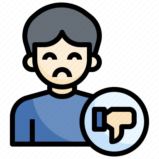 Bad, work, negative, vote, thumbs, down, man icon - Download on Iconfinder
