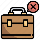 briefcase, rejected, bag, cross, dismissal