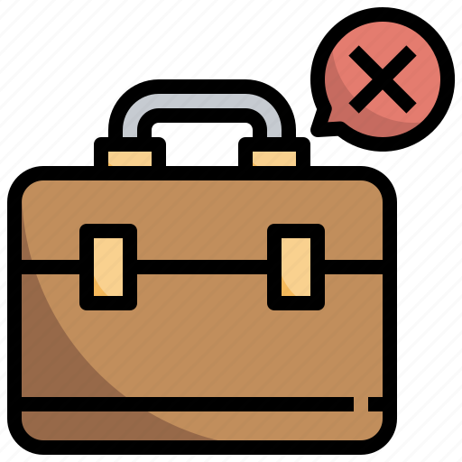 Briefcase, rejected, bag, cross, dismissal icon - Download on Iconfinder