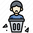 garbage, removed, trash, bin, user, employment