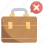 briefcase, rejected, bag, cross, dismissal 