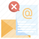 email, rejected, envelope, communications, reject