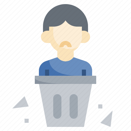 Garbage, removed, trash, bin, user, employment icon - Download on Iconfinder