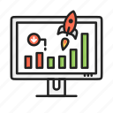 business, chart, growth, report, rocket, startup, top