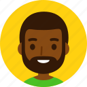 man, avatar, face, male, black, african, beard 