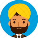 man, avatar, face, male, turban, beard, sikh