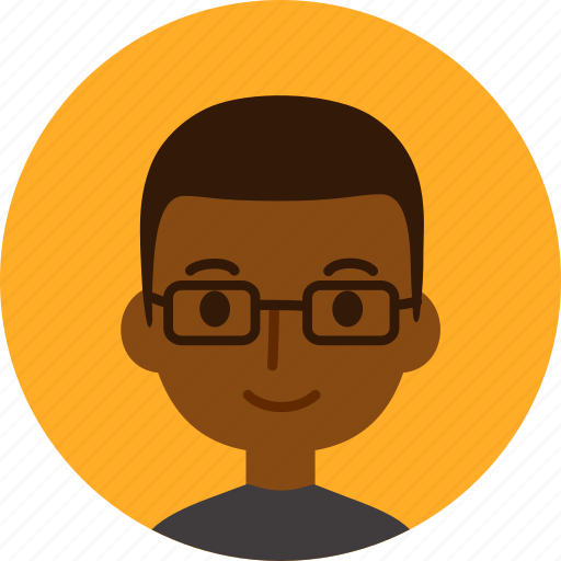 Man, avatar, face, male, black, glasses, person icon - Download on Iconfinder