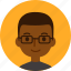 man, avatar, face, male, black, glasses, person 