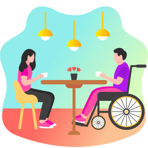 Tea time, disabled, handicapped, restaurant, wheelchair, disability, handicap icon - Download on Iconfinder