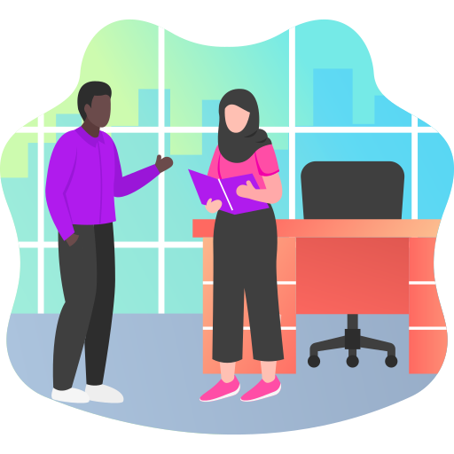 Conversation, woman, man, work, table, hijab, diversity icon - Download on Iconfinder