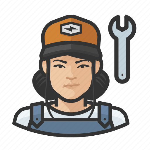 Asian, avatar, female, mechanic, user, woman icon - Download on Iconfinder