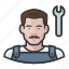 avatar, male, man, mechanic, user 