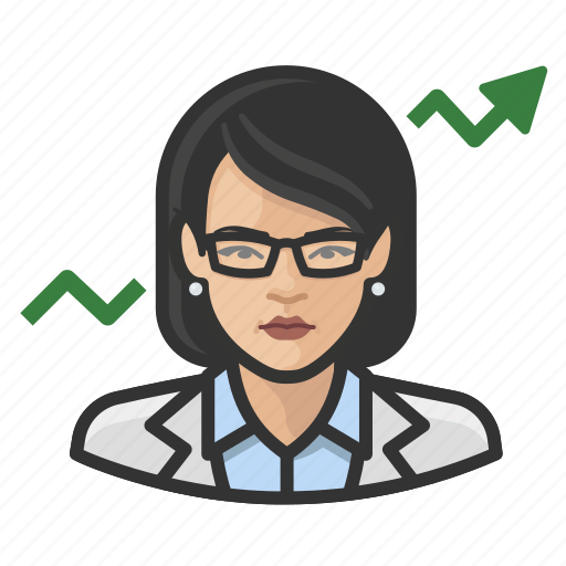 Asian, avatar, broker, female, stock, user, woman icon - Download on Iconfinder