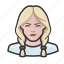 avatar, blonde, braids, girl, user, woman 