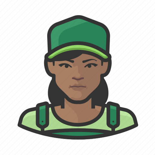Avatar, baseball cap, overalls, user, woman icon - Download on Iconfinder
