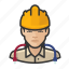 asian, avatar, construction, hardhat, technician, user, woman 