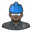 avatar, construction, hardhat, man, nuclear, technician, user 