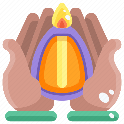 Candle, cultures, diwali, hand, hinduism, ornamental, religion icon - Download on Iconfinder