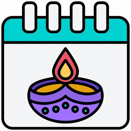 Diwali, calendar, celebration, festival, oil lamp icon - Download on Iconfinder