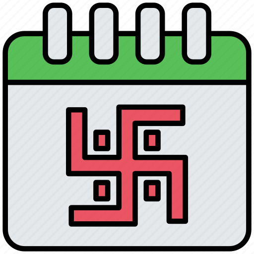 Diwali, calendar, swastika, holiday, festival, event icon - Download on Iconfinder