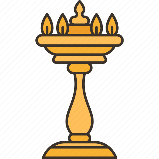 Candelabra, candle, light, diwali, decoration icon - Download on Iconfinder