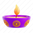 diya, lamp, diya lamp, festival lighting, traditional flame, 3d icon, 3d illustration, 3d render, diwali 