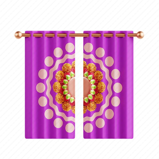 Diwali, curtain, diwali curtain, festive decor, celebration, 3d icon, 3d illustration 3D illustration - Download on Iconfinder