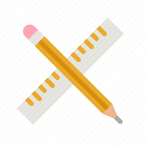 Pencil, ruler, writing, school, material icon - Download on Iconfinder