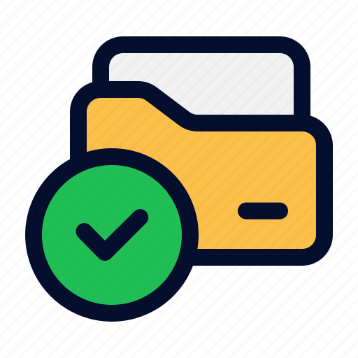 Folder, check, done, mark, safe, protected, tick icon - Download on Iconfinder